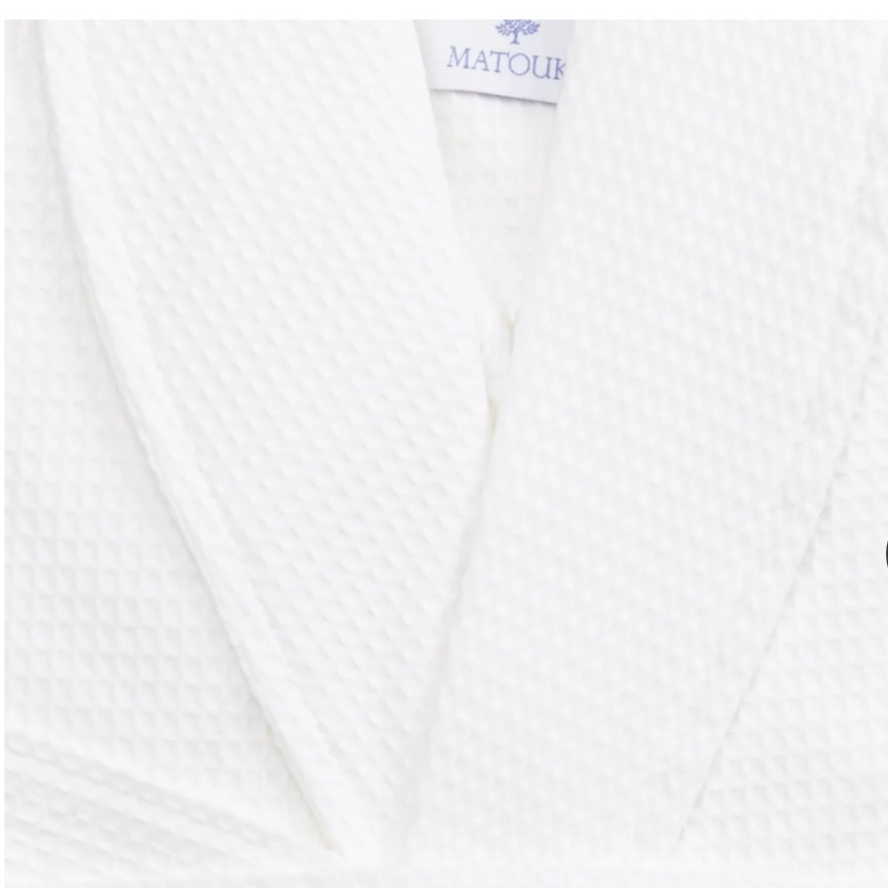 MATOUK NEW Size Small WAFFLE ROBE - WHITE - Picture 2 of 10